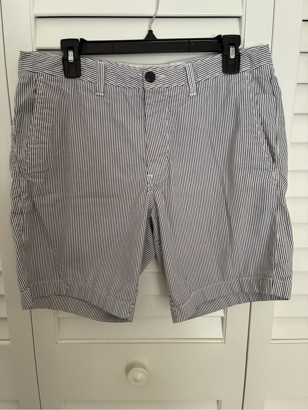 1901 Ballard Slim Fit Men's Navy Stripe Cotton Chino Shorts